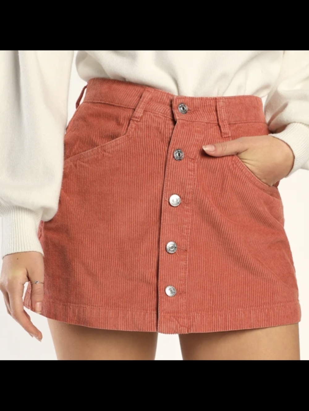 NWT Spring Button-Front Mini Skirt - Picture 5 of 6